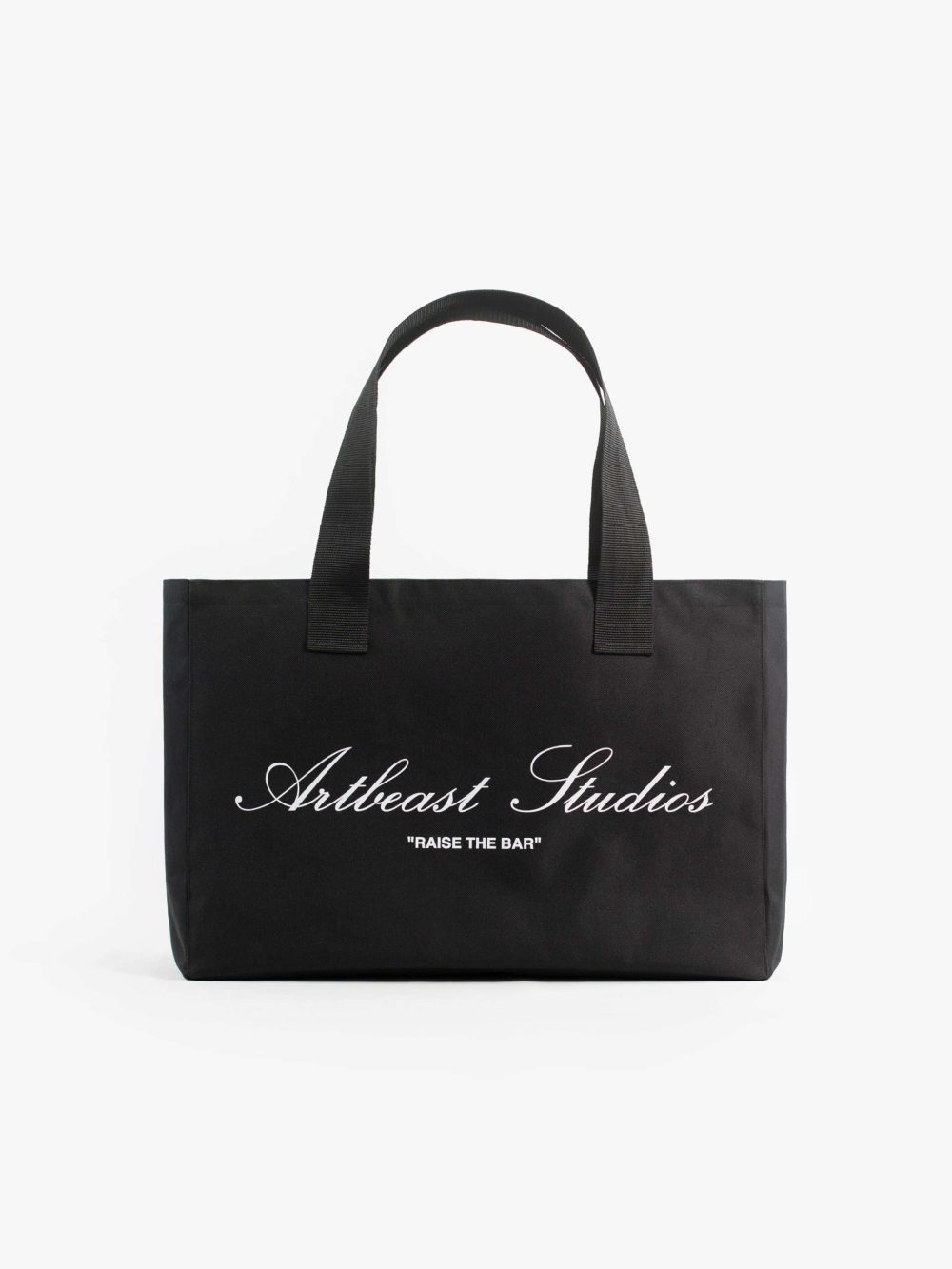 Tote bag stylish waterproof black artbeast studios logo caligraphy elegant